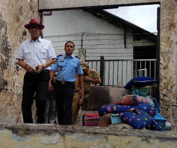 Yasonna Laoly, Menkumham RI saat meninjau Rutan Siak, Senin siang (Foto:Riau1)