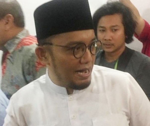 Dahnil Anzar Simanjuntak di Polda Metro Jaya, Senin (20/5/2019). Foto: Detik.com.