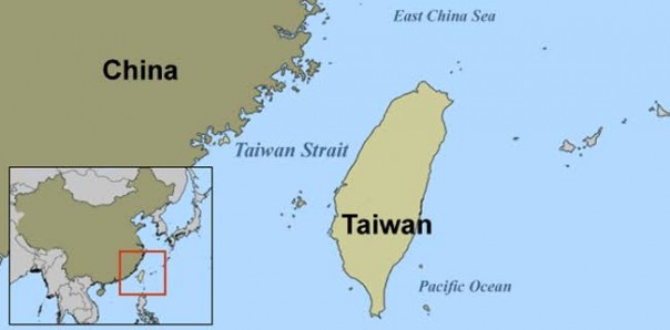 Peta wilayah Taiwan dan China. 
