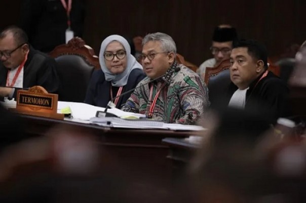 Ketua KPU RI, Arif Budiman saat menghadiri sidang perdana sengketa PHPU PIlpres 2019 di MK