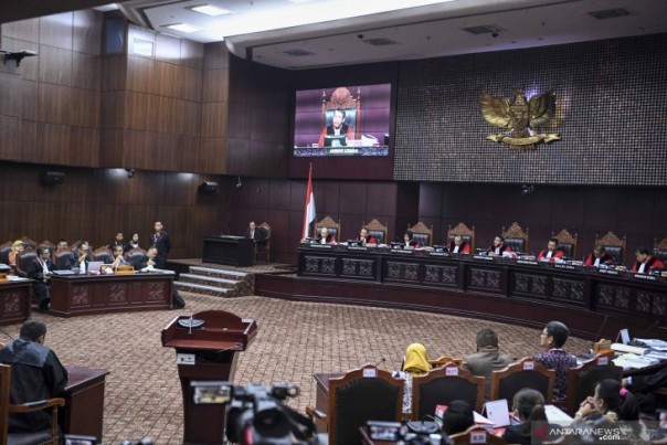 Suasana sidang sengketa Pilpres di Mahkamah Konstitusi,  Jumat. 