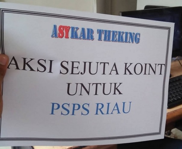 Kelompok supporter Asykar Theking ajak aksi sejuta penggalangan sejuta koin untuk PSPS Riau (foto: @galeri_asykartheking)