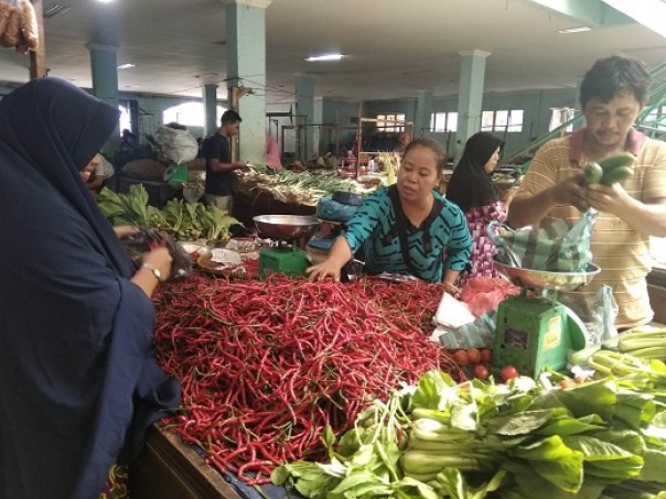 Pedagang cabe di Pasar Terubuk Bengkalis