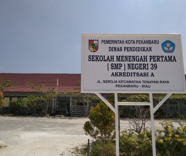 SMP Negeri 39 Pekanbaru merupakan salah sekolah yang berada di sudut Kecamatan Tenayan Raya. Foto: Surya/Riau1.