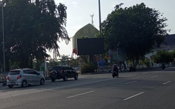 Videotron di persimpangan Jalan Sudirman-A Yani Bengkalis tidak berfungsi