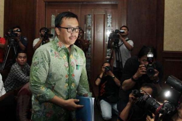Menpora Imam Nahrawi saat jadi saksi kasus dana hibah KONI di Pengadilan Tipikor Jakarta, Kamis. 