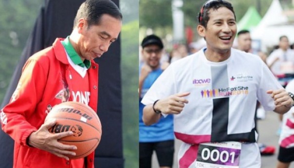 Sandiaga Salahudin Uno dan Jokowi yang merupakan kontestan di Pilpres 2019 lalu