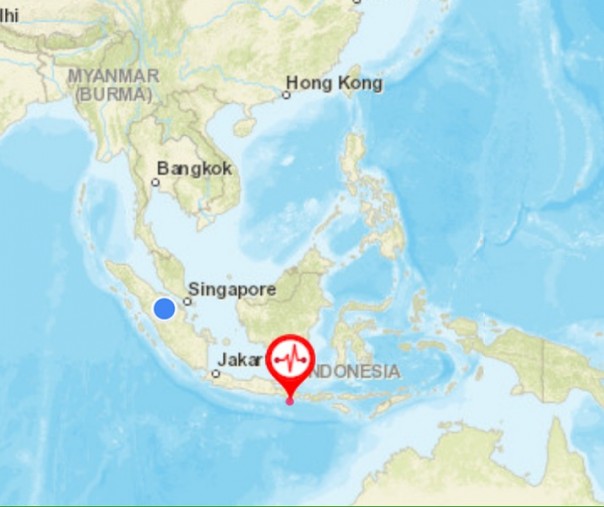 Gempa dengan magnitudo 6 di Nusa Dua, Bali (Foto: Screen Shoot/BMKG)
