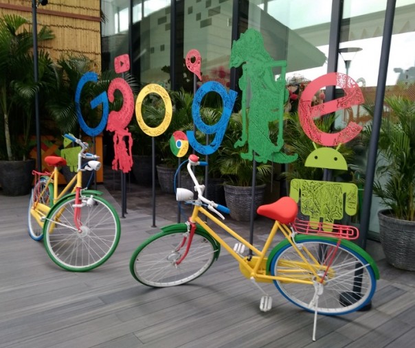 Tulisan Google di kantor perwakilan di Jakarta (Foto: Zar/Riau1.com)
