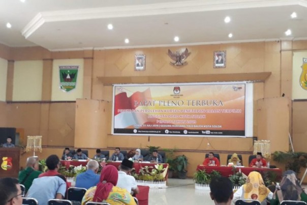 Suasana Rapat Pleno penetapan anggota DPRD Kota Solok terpilih. 