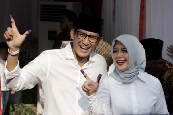 Sandiaga Salahuddin Uno dan istrinya Nur Asia. 
