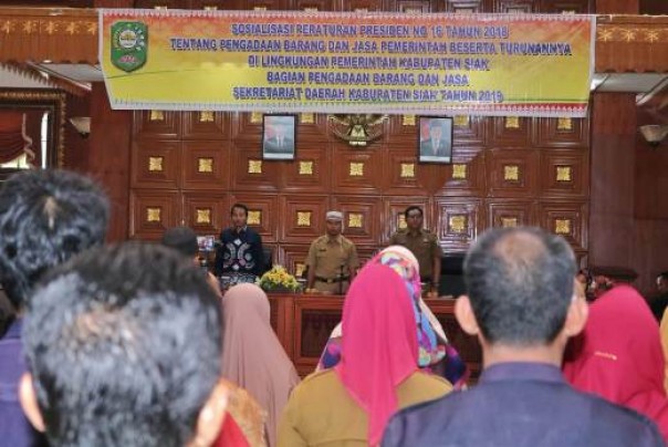 Kegiatan sosialisasi Perpres No 16 tahun 2018 yang ditaja Pemkab Siak