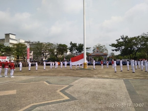 Pelaksanaan upacara peringatan HUT ke-74 RI di Inhil