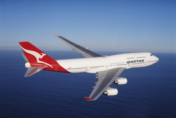 Ilustrasi pesawat Qantas Airways. 