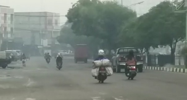 Kondisi kabut asap menyelimuti Kota Dumai