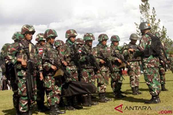 Ilustrasi pasukan TNI AD untuk pengamanan di Papua. 