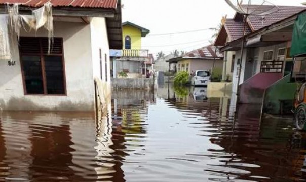 Banjir pasang laut di Dumai