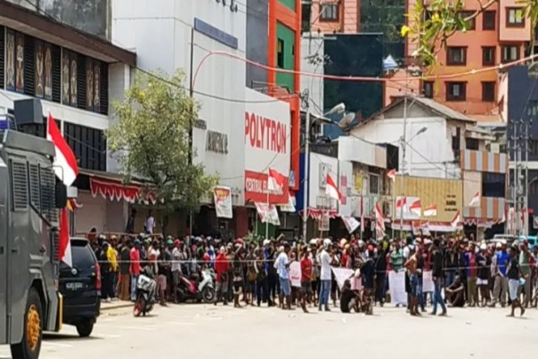 Ilustrasi aksi demo di Papua beberapa hari lalu.