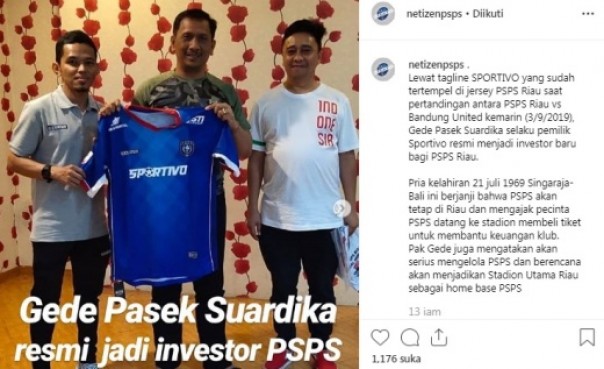 I Gede Pasek Suardika bersama Manager PSPS Riau, Ari Nugroho
