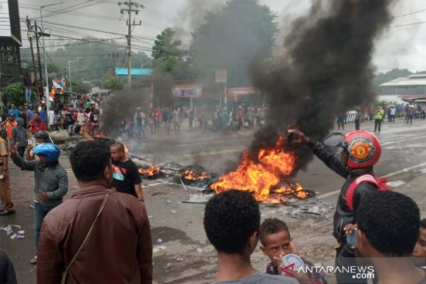 Aksi demo massa di Papua beberapa hari lalu. 