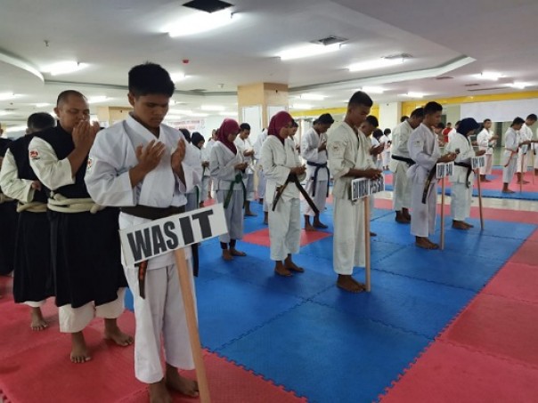 Para atlet kempo saat akan berlaga di Porkot VII Pekanbaru 2019