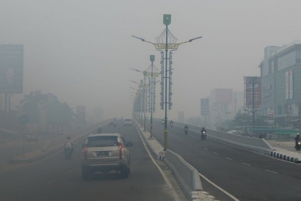 Kabut asap semakin pekat selimuti Kota Pekanbaru (foto: dok/riau24group)
