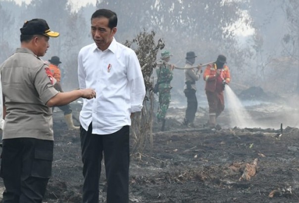 Presiden, Jokowi di lokasi karlahut Desa Merbau Pelalawan