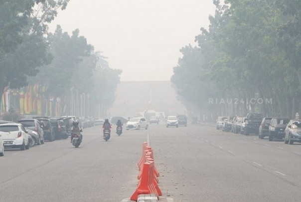 Kabut asap selimuti Riau (foto: dok/riau24group)