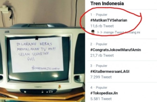 Tagar #MatikanTVSeharian trending di twitter