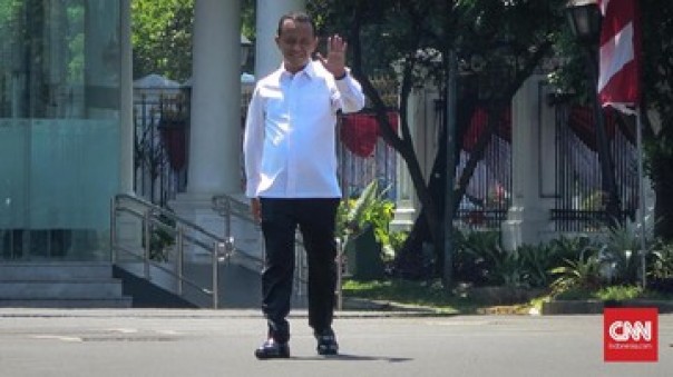 Ketua Umum HIPMI Bahlil Lahadalia tiba di Istana Negara, Selasa siang. 