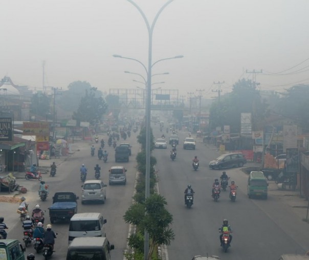 Ilustrasi Kabut asap di Pekanbaru (Foto: Istimewa/internet)