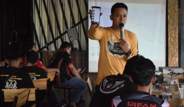 PIC Community Capella Honda Riau, Aldi Hadi saat event Cari Aman Gas ke Honda Bikers Day