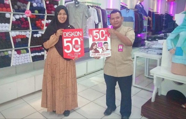 Diskon 50 persen All Item tanpa syarat juga hadir di outlet Rabbani Kota Pekanbaru