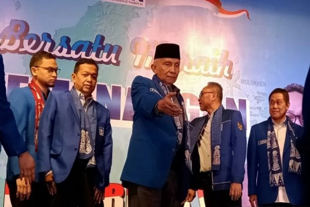 Amien Rais saat Rakernas PAN di Jakarta, Sabtu. 