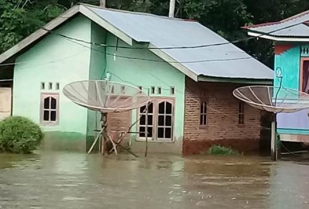 Banjir rendam rumah warga di Desa Lubuk Kembang Bunga Pelalawan