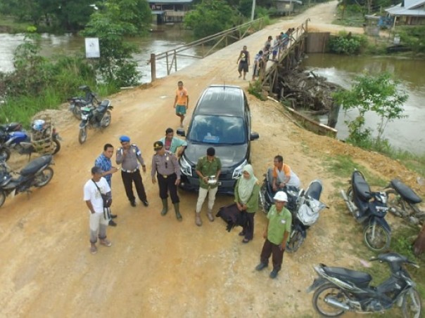 Akses jalan Desa Lubuk Kembang Bunga Pelalawan sudah bisa dilewati