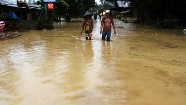 Lokasi banjir di Solok Selatan, Sumatera Barat. 