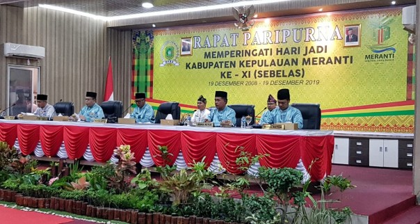Rapat paripurna peringatan HUT Ke-11 Kabupaten Meranti di Gedung DPRD Meranti