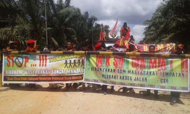 Aksi damai Pemuda Pancasila Kecamatan Sungai Mandau