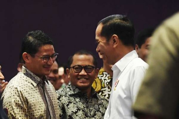 Sandiaga Uno dan Presiden Jokowi. 