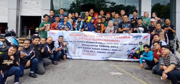 Tim Alfa Scorpii Pekanbaru dan YNCI Riau bersama Lilik Gunawan member YNCI Jambi yang sukses touring ke Mekkah 
