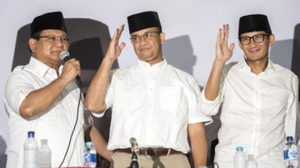 Prabowo Subianto, Anies Baswedan dan Sandiaga Uno. 