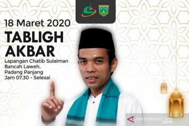 Acara Ustadz Abdul Somad di Padang Panjang, besok dibatalkan. 