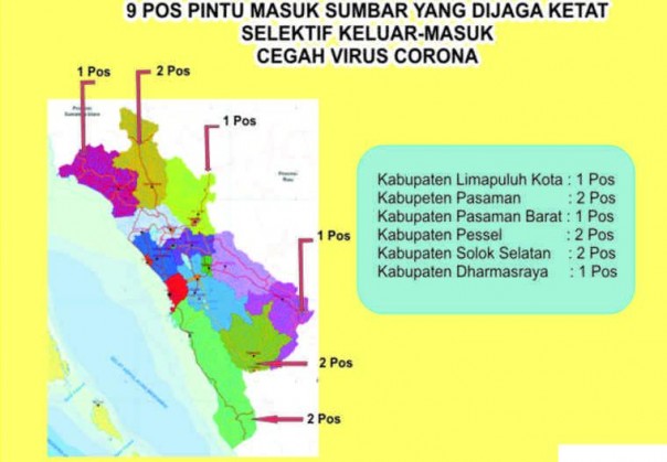 Karantian wilayah sumbar jaga ketat 9 pintu masuk darat/Jernih news