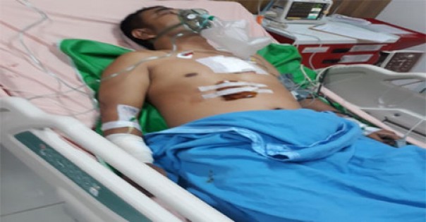 Korban kritis, Irfan Nasution saat dirawat di RS Batam/batamtoday