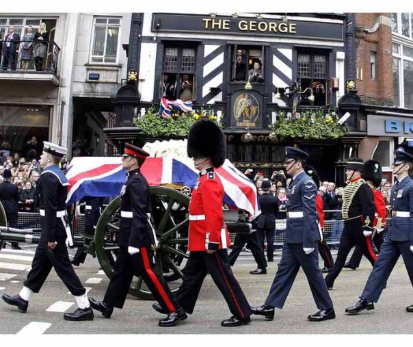 Upacara pemakaman mantan perdana menteri Inggris Margaret Thatcher (Foto: Istimewa/internet)