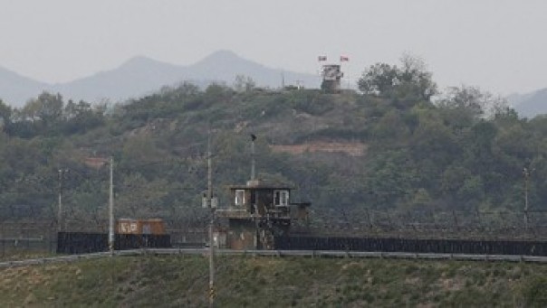 Inilah penampakan lokasi baku tembak di  perbatasan DMZ Korea Selatan dan Korea Utara. 
