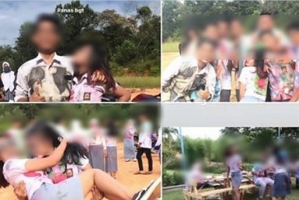 Aksi tak senonoh sekelompok pelajar SMA di Rohul saat rayakan kelulusan