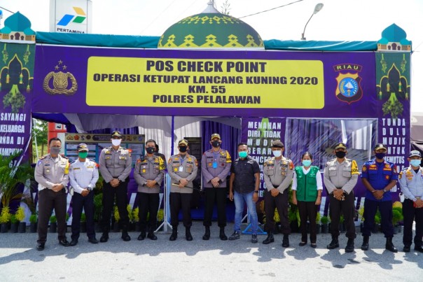 Kapolres Pelalawan Tinjau Pos Pam Check Point/R24