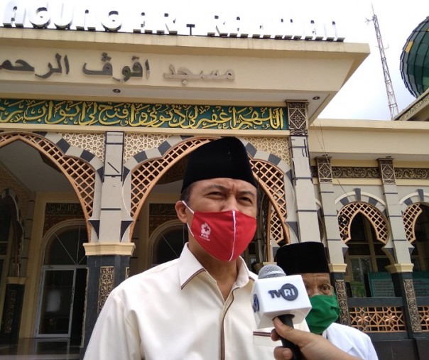 Ketua Umum Masjid Paripurna sekaligus Sekdako Pekanbaru M Noer di Masjid Ar Rahman, Jumat (29/5/2020). Foto: Surya/Riau1.